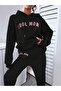 Plus Size Women's Pink Cool Mom Printed 3 Thread Hooded Tracksuit Set - 3