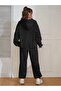 Women's New York Brooklyn Pink Printed 3 Thread Black Hooded Tracksuit Set - 2