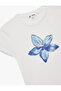 Short Sleeve Crew Neck Cotton Floral Print T-Shirt - 3