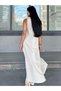 Women's Summer Cream V-Neck Spaghetti Strap Detailed Slit Long Dress Stylish Daily Casual Dusty Rose 50324 - 2