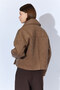 Four Button Diagonal Short Cashmere Double Breasted Coat - Brown - 7