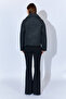 Four Button Diagonal Short Cashmere Double Breasted Coat - Anthracite - 5
