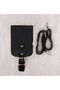 Leather Mobile Phone Bag Cover Set with Neck Strap, Bag Accessory, Bag Snap Black