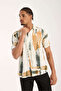 Color Patterned Men's Oversize Shirt - 6