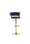 Multicolored velvet bar stool - 5