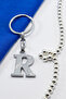 Silver Color Metal Letter R Keychain / Letter Bag Ornament - 6
