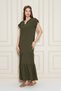 Women's Loose Ruffled Low Armlet Detail Dress - 4