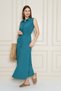 Women's Aerobin Zero Sleeve Classic Dress with Side Pockets and Belt - 3
