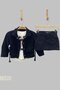 Mojo Baby Girl 1-5 Years Old Gathered Side Denim Jacket Black