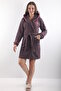 100% Bamboo Women's Hooded Embroidered Dressing Gown / Bathrobe