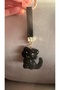 Zircon Stone Crystal Look Black Color Cat Figured Keychain Bag Charm - 4