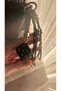Black Color Zircon Stone Dice Figured Keychain Bag Charm - 2