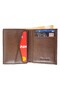 Genuine Leather Minix Card Holder Wallet / 7308 Brown (Arsel P.) - 7