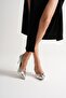 Corine Women's Silver Metal Accessory Pointed Toe High Thin Heeled Shoes Stiletto (9 cm) - 5