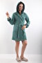 100% Bamboo Women's Hooded Embroidered Dressing Gown / Bathrobe - 2