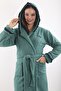 100% Bamboo Women's Hooded Embroidered Dressing Gown / Bathrobe - 3