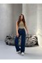 Women's High Waist Wide Leg Loose Pleated Palazzo Jeans Pants - 6