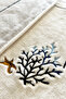 Sea Weed Ecru Embroidered 2-Piece 100% Cotton Bath Rug Set, Non-Slip Base, Washable - 4