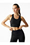 Sleeveless Crew Neck Interlock Back Window Detailed Sports Bra - 2