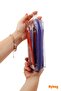 4Pcs Pvc Pen Holder Zippered Transparent Makeup Bag Pencil Case Purple Green Red Pink Black - 7