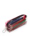 4Pcs Pvc Pen Holder Zippered Transparent Makeup Bag Pencil Case Purple Green Red Pink Black - 8