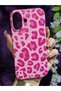 iPhone 17 Compatible Velvet Pink Leopard Phone Case
