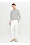 Normal Waist Normal Leg Slim Fit Ecru Men's Trousers Ace001261371_Ekr