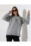 Women's Floral Applique Beading Embroidered Long Sleeve Crew Neck Knitwear Sweater - 2