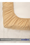 Single Plain Fitted Elastic Bedsheet with 1 Pillow Case 90 x 190 Cm (Beige) - 5