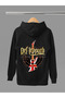 Def Leppard Printed Cotton Long Sleeve Ribbed 3 Thread Hooded Rock Sweatshirt