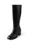 Taylor Black Color Side Zipper, Thin Faux Fur Lining Blunt Toe Women's Heeled Boots - 8