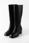 Taylor Black Color Side Zipper, Thin Faux Fur Lining Blunt Toe Women's Heeled Boots - 7