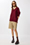 Oversize V-Neck Soft Knitwear Sweater Lxp0001 Bordo
