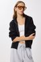 Hooded Zippered Knitwear Cardigan Lpf0108 Black
