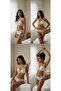 Padded Supported B Cup Adjustable Straps Stylish Night Lace Bra Panty Lingerie Set - 2