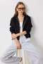 Hooded Zippered Knitwear Cardigan Lpf0108 Black - 3