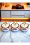Kitchen Accessory 3-Piece Breakfast Storage Container Spice Rack Sugar Bowl Butterfly Pattern Gold - Feray Home - 2
