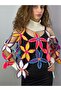 Hand Knitted Flowered Colorful Women's Mesh Blouse Standard - 4