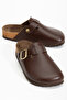 Slippers Women's Indoor Slippers Skin Material Boston Clog Slippers