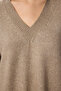 Oversize V-Neck Soft Knit Sweater Lxp0001 Vi̇zon - 3
