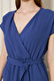 Women's Double Breasted Collar Elastic Slit Pocket Detailed Aerobin Dress 700-3764 - 7