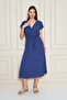 Women's Double Breasted Collar Elastic Slit Pocket Detailed Aerobin Dress 700-3764 - 3