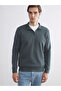 Rmz Gi̇yi̇m Farkiyla Dik Roba Collar Long Sleeve Men's Thick Sweatshirt