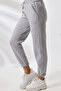 Women's Gray Regular Winter Cotton-Lined Elasticated Leggings Sweatpants - 5