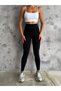 Women's High Waist Push up Leggings with Wide Belt Detail, Special Textured Production - 2