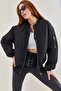 Oversize Black Puffer College Bomber Jacket Coat – High-Quality, Sporty, Stylish, and Comfortable Outerwear 2138 - 4