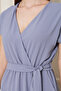 Women's Double Breasted Collar Elastic Slit Pocket Detailed Aerobin Dress 700-3764 - 7