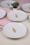 Tabak Evi Porcelain Natura Fern Gold Gilded Cake Plate 20.50cm Set of 6 - 3