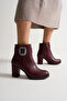 Women's Short Boots with Zipper and Luxury Buckle Accessories - 6