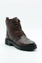 100% Genuine Leather Fur Lining Women's Brown Boots - 4